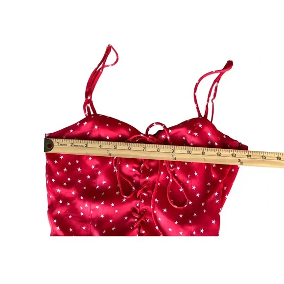 ZARA women bodysuit top Stretch red white Stars Print Size M. - Picture 11 of 15